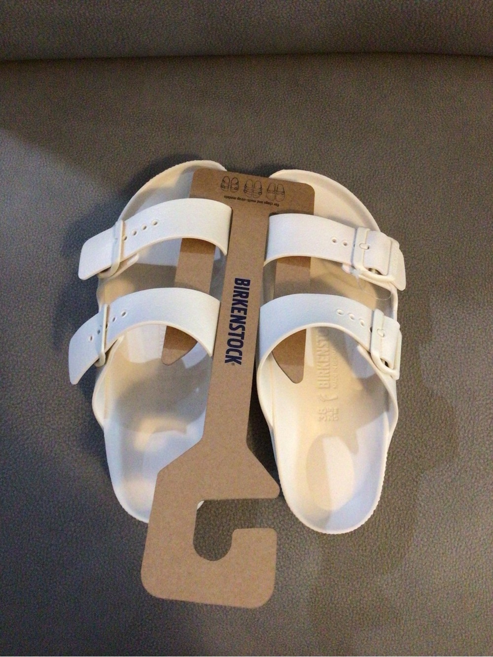 Birkenstock  White Double-Strap Slide Sandals